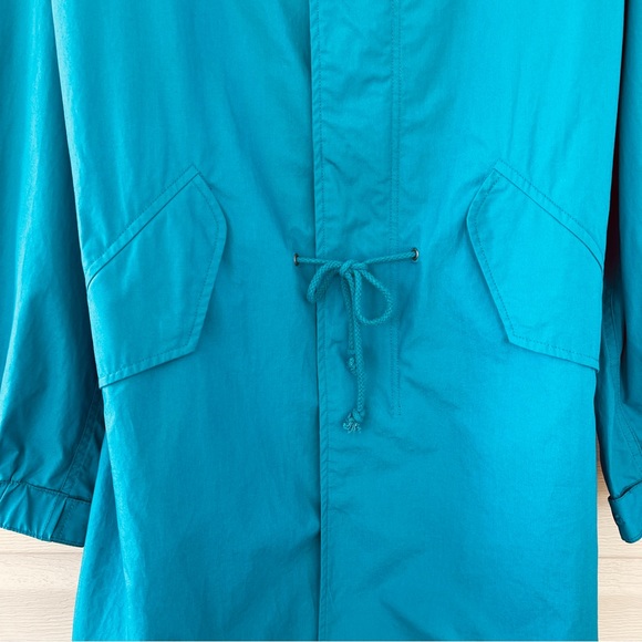 Garnet Hill Womens Blue Hooded Spring Longline Jacket Size 12 - Picture 8 of 13